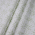 Green Linen Floral printed Shirt Fabric