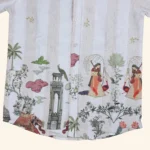 Boys Beige Printed Shirt - Image 3