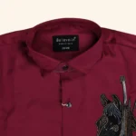 Boys Maroon shirt - Image 2