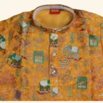 Boys Mustard Yellow Kurta Pyjama - Image 2