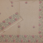 Beige Cotton Saree - Image 2