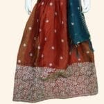 Girls Dark Teal and Rust Lehenga Set - Image 3