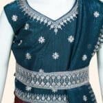 Girls Dark Teal and Rust Lehenga Set - Image 4