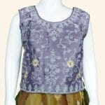 Girls Lavender and Green Lehenga Set - Image 2