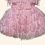 Girls Peach Short Frock - Image 2
