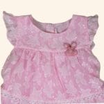 Girls Pink Cotton Frock - Image 2