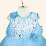 Girls Sky Blue Short Frock - Image 2