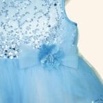 Girls Sky Blue Short Frock - Image 4