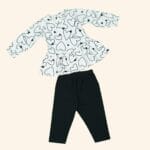 Girls White and Black hosiery set 2Piece