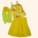 Girls Yellow Banaras Palazzo Set