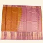 Mustard Orange Vintage Kanchi Pattu Saree - Image 2