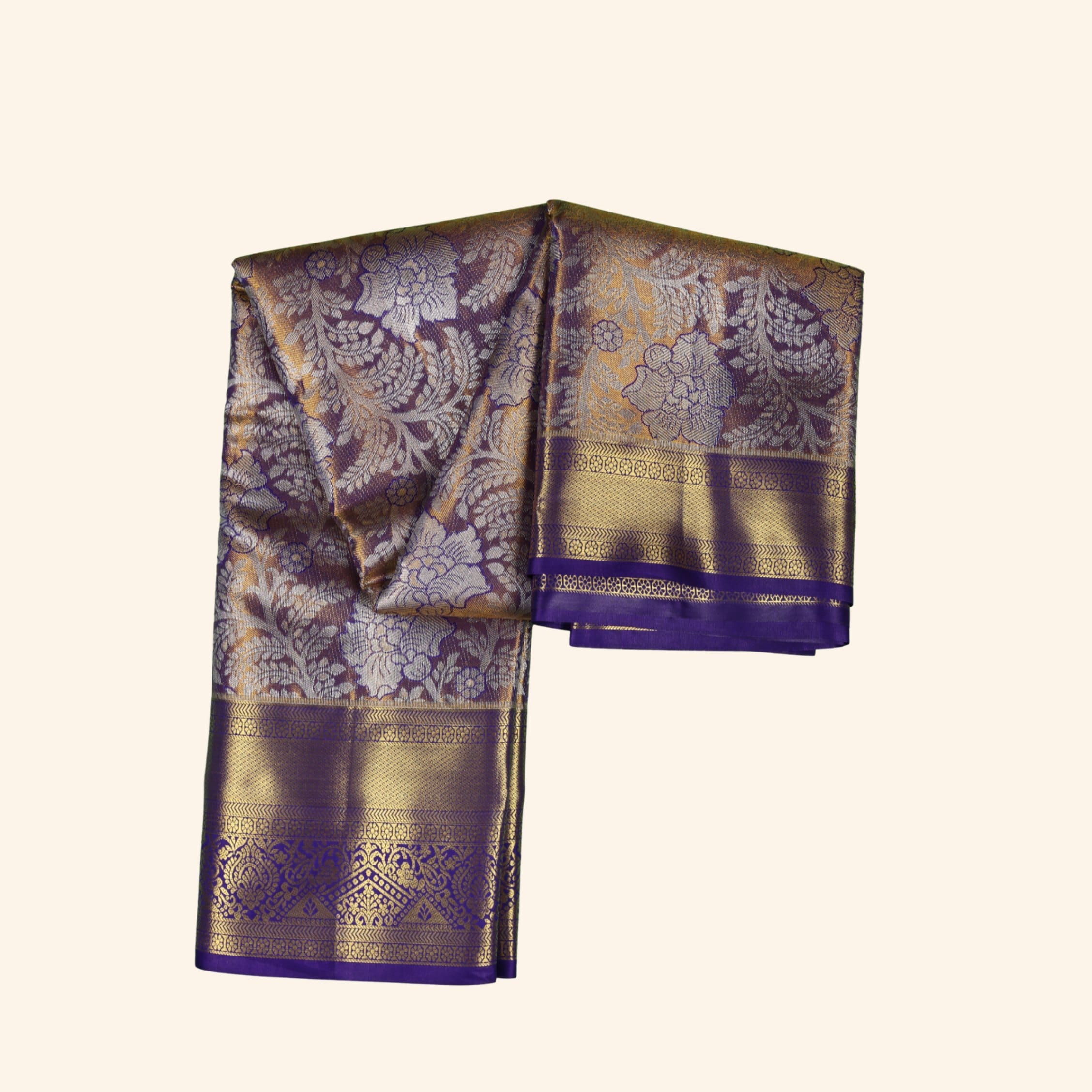 Purple Kanchipuram Saree (1) Purple Kanchipuram Saree - Image 1
