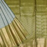 Sky Blue Vintage Kanchi Pattu Saree - Image 2