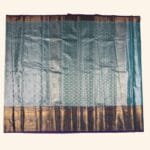 Teal Blue Kanchipuram Pattu Saree - Image 2