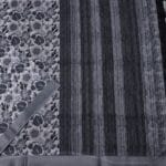 Black and White Lenin Fancy Saree - Image 2