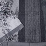 Black and White lenin Fancy Saree - Image 2