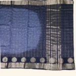 Blue chanderi fancy saree (3)
