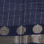 Blue chanderi fancy saree (4)