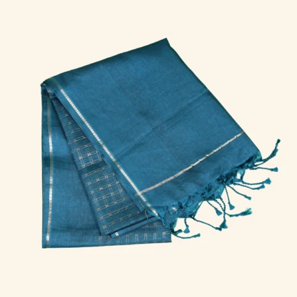 Blue Tussar Fancy Saree (1)