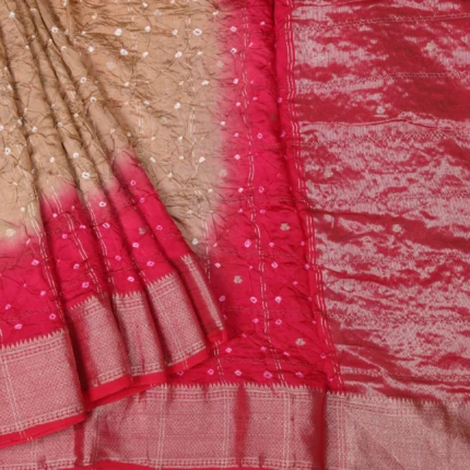 Brown chanderi fancy saree (2)