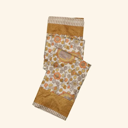 @Cream Soft Silk Saree (1)
