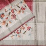 Crimson Red Tussar Fancy Saree (2)