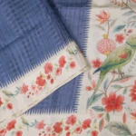 Deep Blue Tussar Fancy Saree (2)