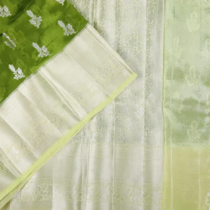 Green Raw silk saree (2)
