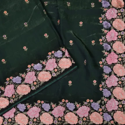 Green space silk saree (2)