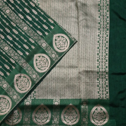 Green Tussar Fancy Saree# (2)