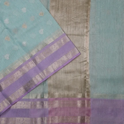 Light Blue Banaras Tissue Fancy Saree (2)
