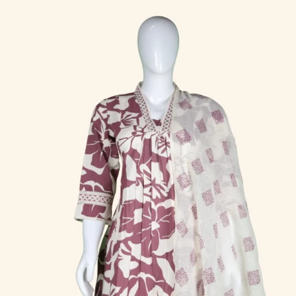 LIGHT MAUVE KURTI SET (2)