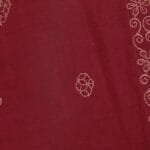 Maroon Cotton Saree - Image 5