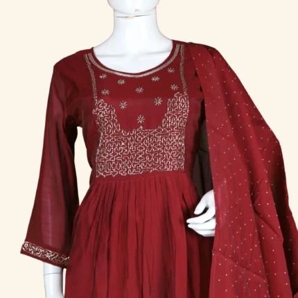 MAROON KURTI SET (2)