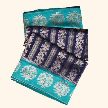 Navy Blue Tussar Fancy Saree (1)