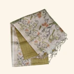 Olive Green Tussar Fancy Saree (1)