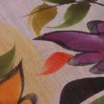 Orange Hand Painted Tussar Silk Saree - Image 5