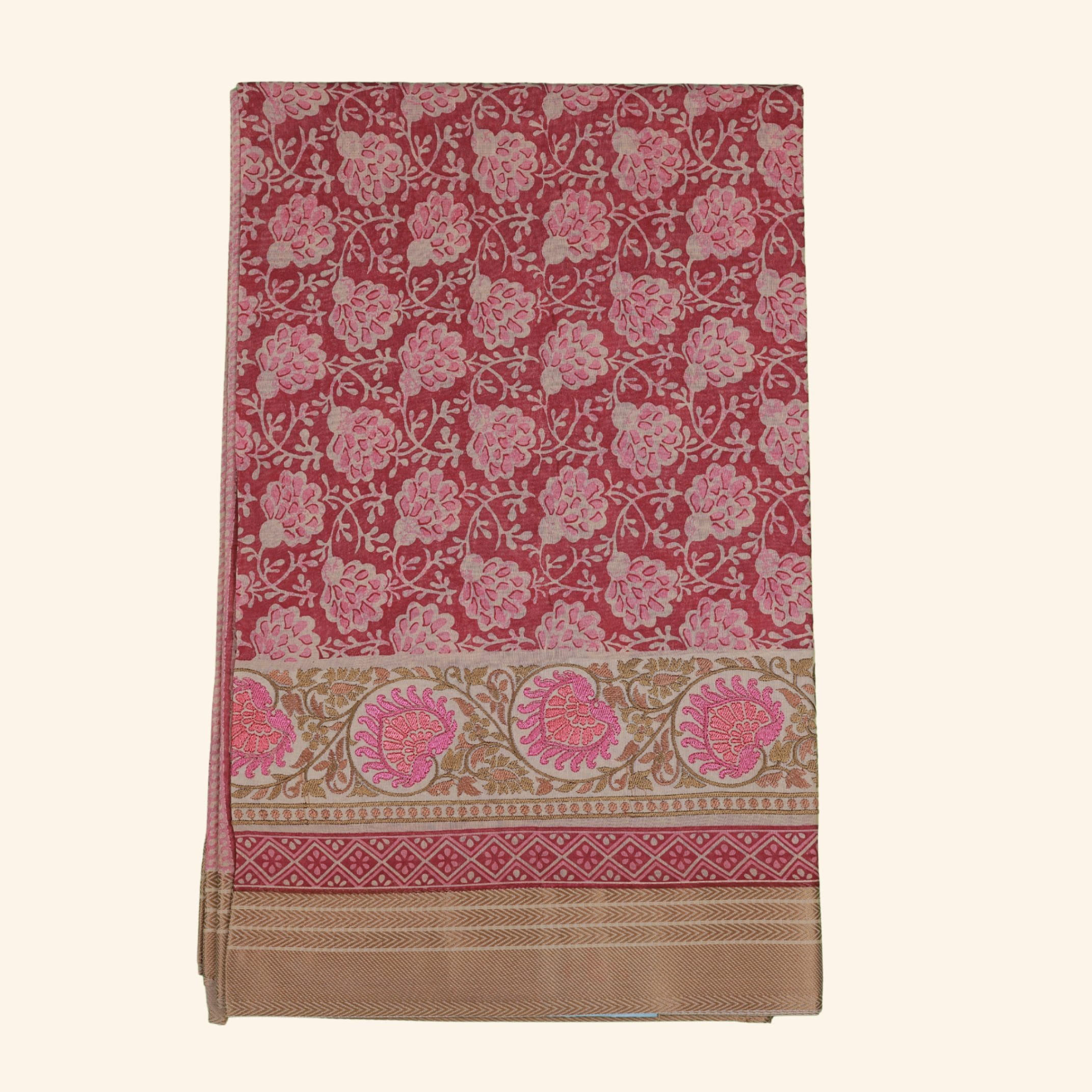 pink chanderi cottton saree (1) Pink Chanderi Cotton Saree - Image 1