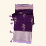 purple tussar fancy saree (1)