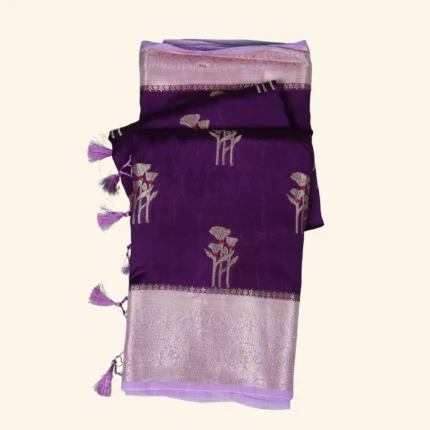 purple tussar fancy saree (1)