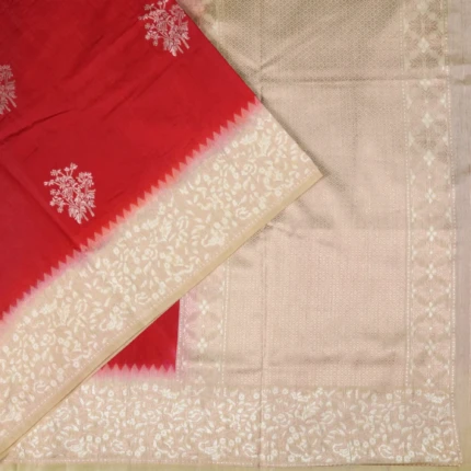 Red raw silk saree (2)