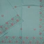 Sea Green Cotton Saree - Image 2