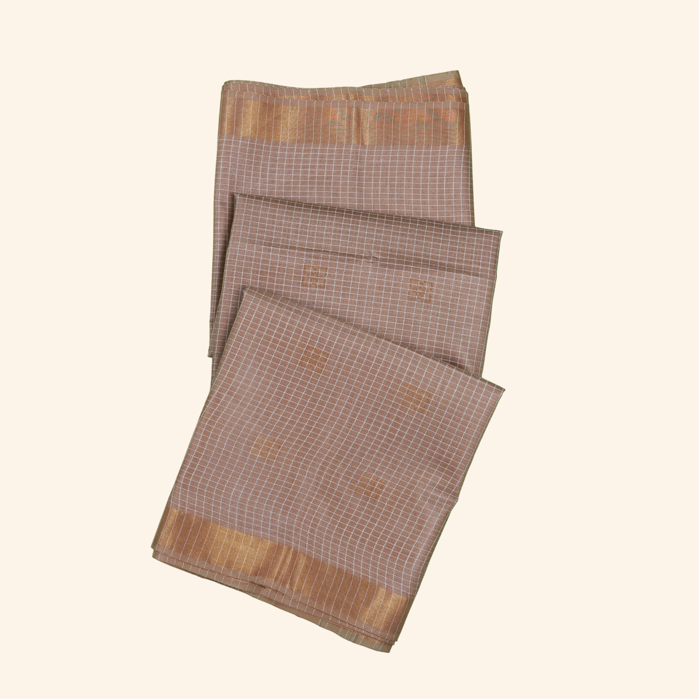 taupe tussar saree (1) Camel Beige Tussar Saree - Image 1