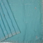 Turquoise Work Saree (2)