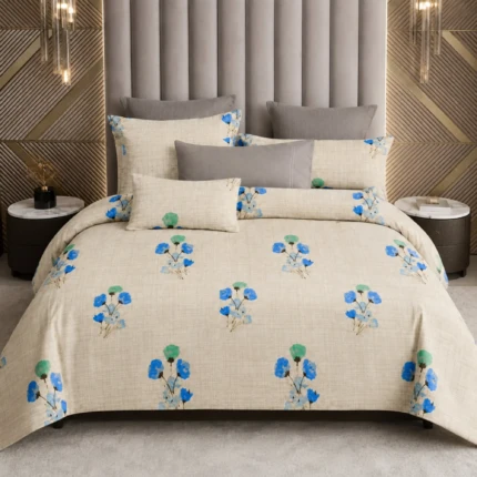 Beige Pure Cotton Suer king Size Bedsheet (1)