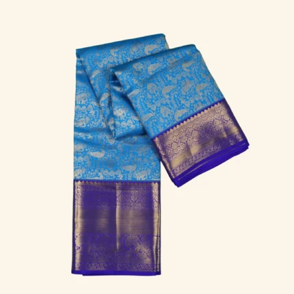 Blue Kanchipuram Pattu Saree (1)