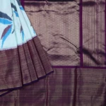 Blue Pochampally Pattu Saree (3)