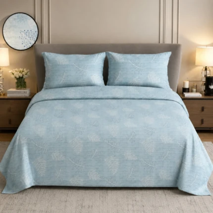 Blue Pure Cotton Superking Size Bedsheet