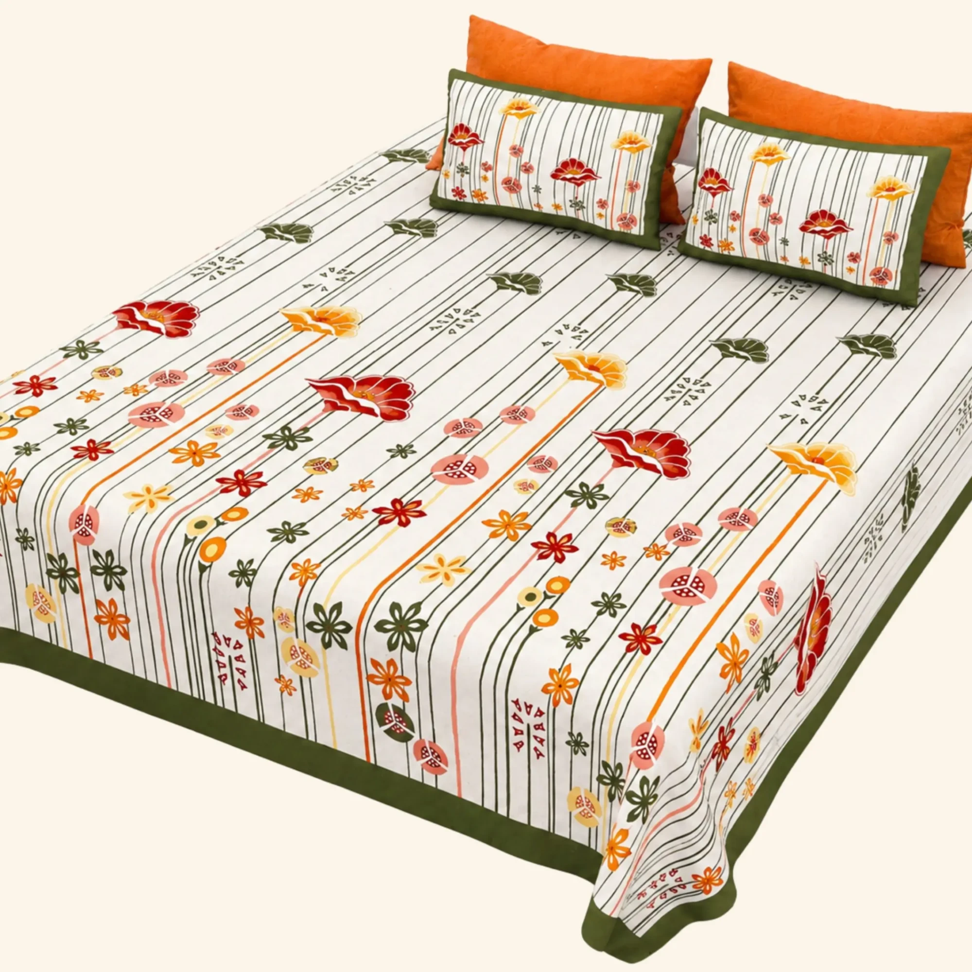 cotton floral king size bedsheet (1) cotton floral king size bedsheet (1)