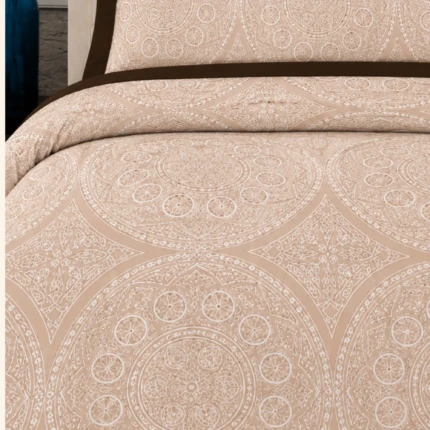 cream cotton king size fitted bedsheet (2)